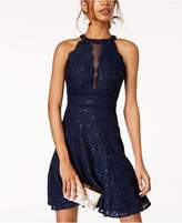 Thumbnail for your product : Morgan & Company Juniors' Lace Halter Fit & Flare Dress