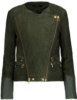Thumbnail for your product : Muu Baa Muubaa Gloster Leather-Trimmed Suede Biker Jacket