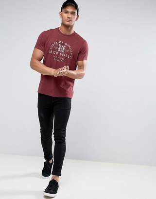 Jack Wills Westmore Front Graphic T-Shirt In Damson