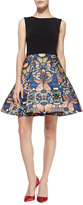 Thumbnail for your product : Alice + Olivia Amabel Solid/Printed Combo Dress