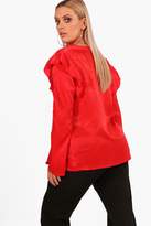 Thumbnail for your product : boohoo Plus Ruffle Split Sleeve Blouse