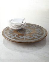 Thumbnail for your product : G G Collection Wood Lazy Susan with Metal Inlay