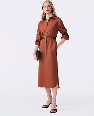 Ann Taylor Belted Midi Shirtdress