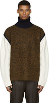 Thumbnail for your product : 3.1 Phillip Lim Navy & Brown Pieced-Panel Turtleneck