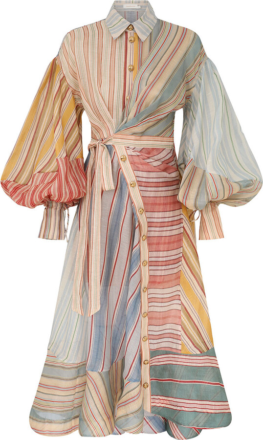 Zimmermann Rebellion Striped Midi Dress