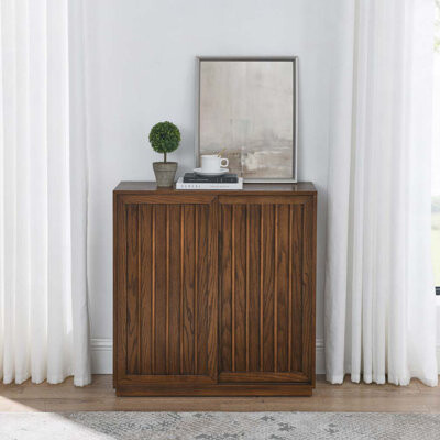 Ebern Designs Wooden Sideboard with 2 Sliding Door
