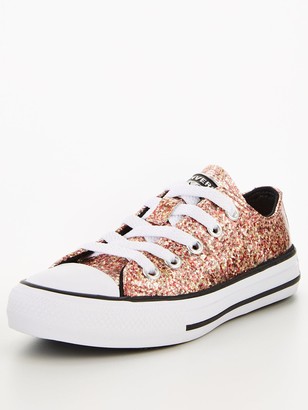 Converse Children's Chuck Taylor All Star Ox Coated Glitter Trainers Coral  - ShopStyle Girls' Shoes