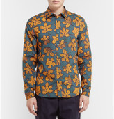 Thumbnail for your product : Burberry Leaf-Print Cotton and Silk-Blend Shirt