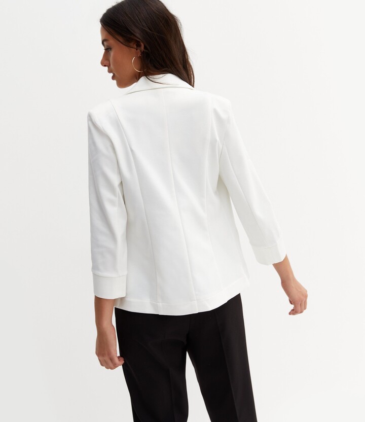 Cutie London Cream Revere Collar Tailored Blazer ShopStyle