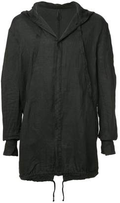 Masnada creased long hooded jacket