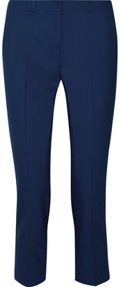Michael Kors Collection - Samantha Cropped Stretch-wool Skinny Pants - Navy
