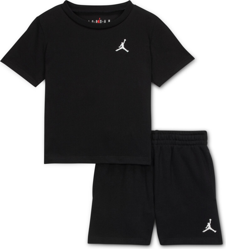 Jordan Brooklyn Essentials Baby (12-24M) 2-Piece French Terry Shorts Set in Black | 65D979-023