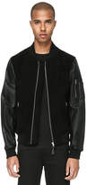 Thumbnail for your product : Mackage Hans Bomber Cut Jacket With Leather Sleeves