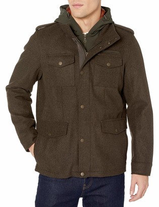 Tommy Hilfiger Men's Wool Blend Four Pocket Military Jacket with Soft Shell  Hood - ShopStyle