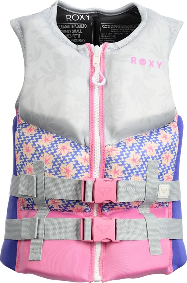 Roxy Women's Life Vest, Uscg Approved Life Jacket, Evoprene Pfd for water sports - Pink/purple