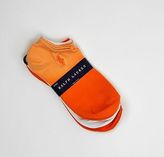 Thumbnail for your product : Ralph Lauren Tie Die Orange Blue 3 Pk No Show Below Ankle Ghost Socks Polo Logo