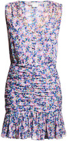 Thumbnail for your product : Veronica Beard Cayson Floral Ruched Fit-And-Flare Mini Dress