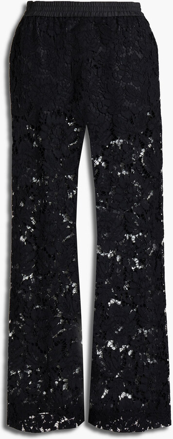 Valentino Silk corded lace wide-leg pants - ShopStyle