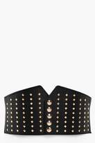 Thumbnail for your product : boohoo Amy Square Stud Waist Belt