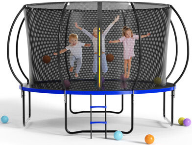 Arlmont & Co. Sibby 168' Round Backyard Trampoline with Safety Enclosure