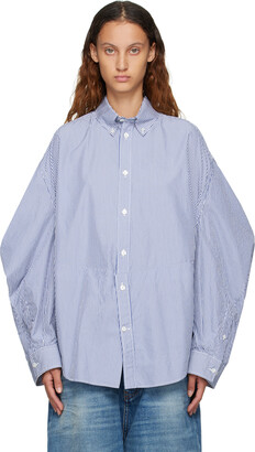 Balenciaga Blue Twisted Sleeve Shirt