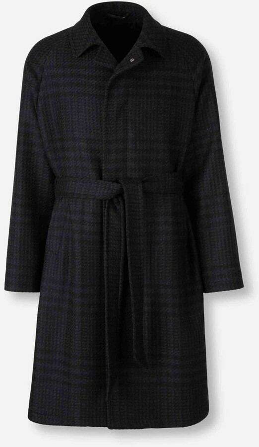 Tagliatore Houndstooth Belted Coat