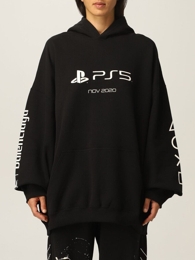 Balenciaga cotton sweatshirt with PS5 logo - ShopStyle