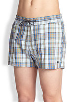 Thumbnail for your product : Marc by Marc Jacobs Aaron Plaid Swim Trunks