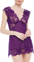 Thumbnail for your product : La Perla Lace-paneled silk-blend voile camisole