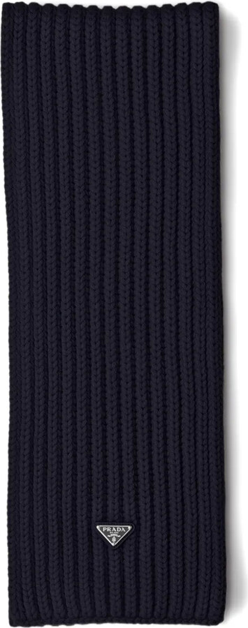 Prada Enamelled Triangle Rib Knit Scarf
