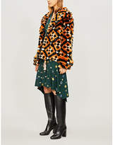 Thumbnail for your product : Mary Katrantzou Oates geometric-pattern faux-fur coat