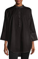 Thumbnail for your product : Go Silk 3/4-Sleeve Half-Button Oversized Stretch-Cotton Shirt, Petite