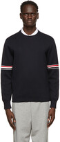 Thumbnail for your product : Thom Browne Navy Milano RWB Stripe Sweater