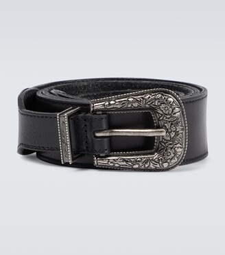 Saint Laurent Textured leather belt