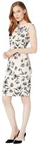 Thumbnail for your product : Calvin Klein Floral Print Sheath Dress w/ Ruched Neck (Blossom/Black) Women's Dress