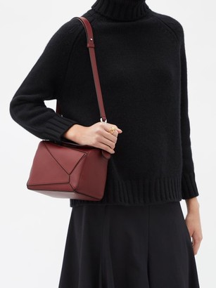 Loewe Puzzle Small Leather Cross-body Bag - Burgundy
