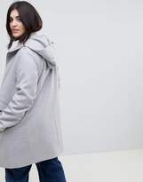 Thumbnail for your product : ASOS Curve Hooded Slim Coat With Zip Front