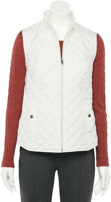 Croft & Barrow Petite Woven Quilted Vest