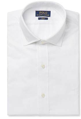 Polo Ralph Lauren White Slim-Fit Cutaway-Collar Cotton Shirt