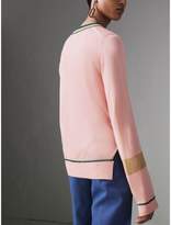 Thumbnail for your product : Burberry Stripe Detail Silk Cashmere Sweater