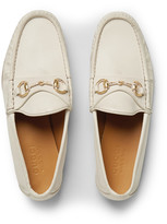 Thumbnail for your product : Gucci Horsebit Burnished-Leather Loafers