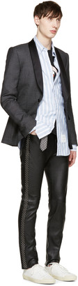 Saint Laurent Black Leather Studded Trousers