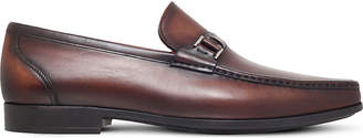 Magnanni Side-buckle leather penny loafers