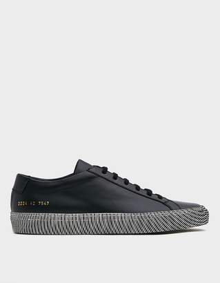 Common Projects Moire Sole Achilles Low Sneaker in Black