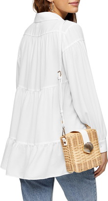 Topshop Tiered Crepe Shirt