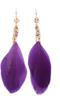 Thumbnail for your product : Charlotte Russe Sparkling Feather Earrings