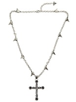 Thumbnail for your product : John Richmond Cross & Spikes Chain Necklace