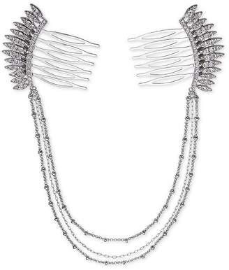 INC International Concepts Silver-Tone Crystal Comb Triple-Layer Drape Hair Clip, Created for Macy's