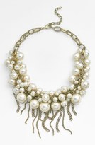 Thumbnail for your product : Nordstrom Fringed Faux Pearl Statement Necklace