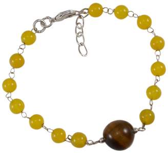 Silvestoo Jaipur Tiger Eye & Yellow Quartz Gemstone Bracelet PG-131388
